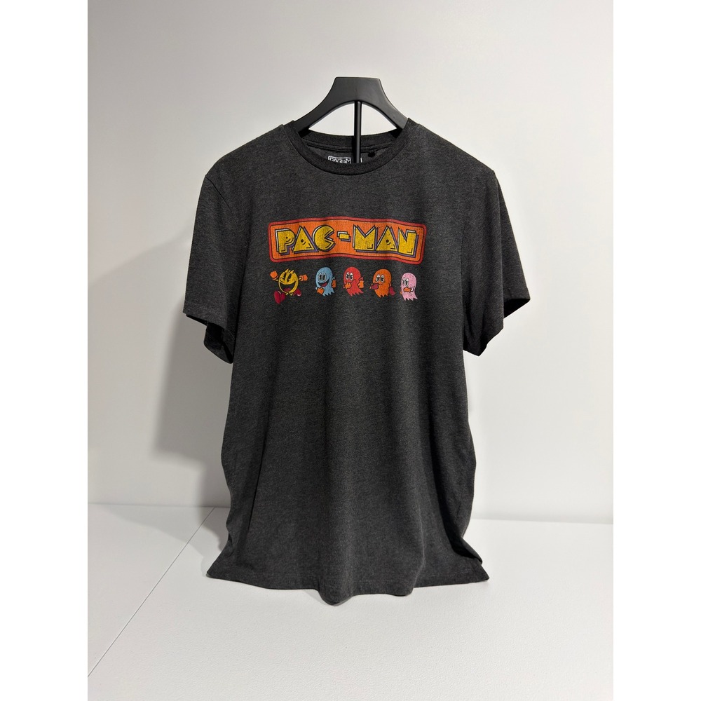 Pac-Man Graphic T-Shirt Mens XL Charcoal Grey Poetic Brands Retro Arcade Ghosts